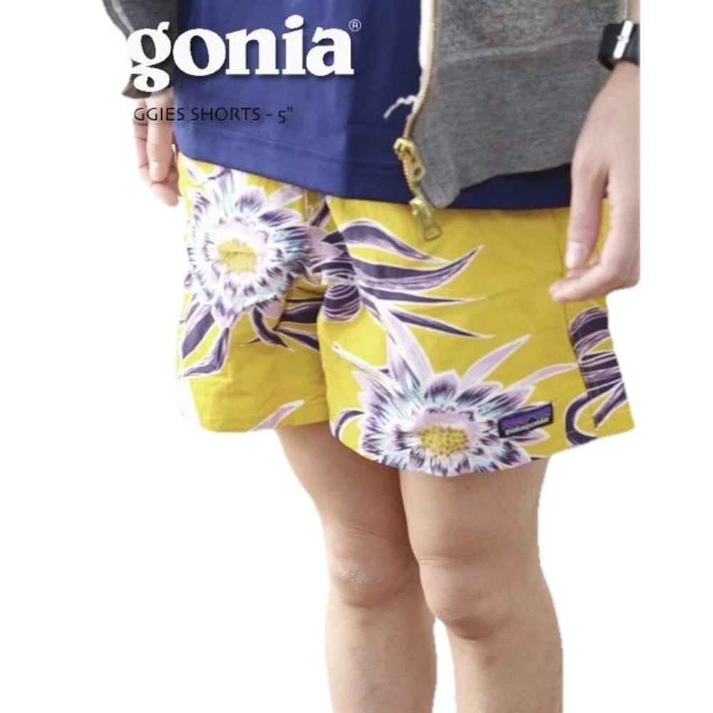Patagonia Women's 4" Baggies Shorts Boardshort Floral Yellow Women's Size XS - Picture 1 of 12